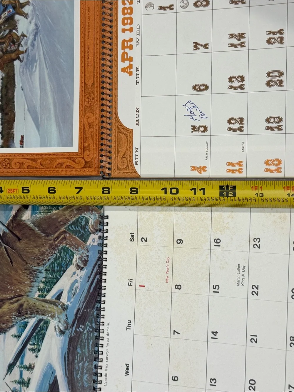 Vintage-1982 Wall Art Calendar set of 2